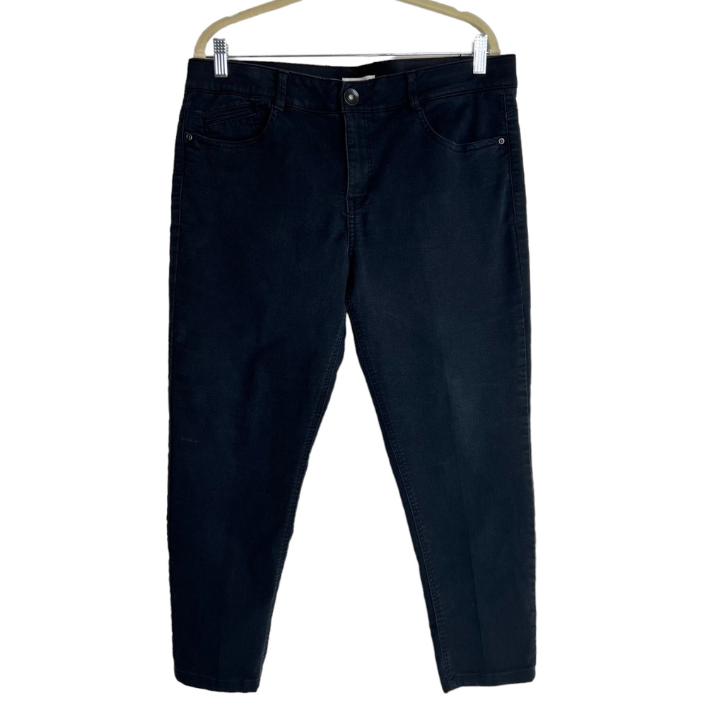 Westbound Womens Casual Pants Size 12 Black Tapered Leg 5-Pocket Cropped